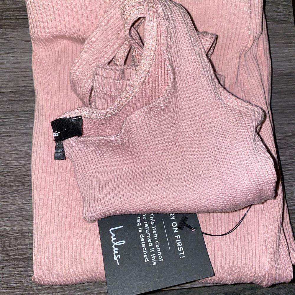 Set For Life Blush Pink Ribbed Bodycon -
Two-Piece Dress